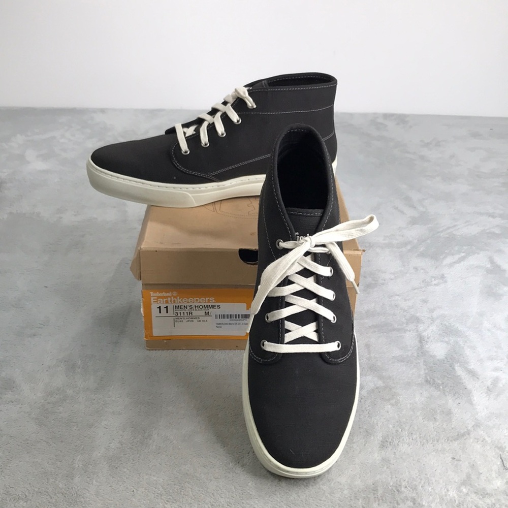 Timberland Earth keepers Men's Black Canvas Hi Tops Size 11 New in box